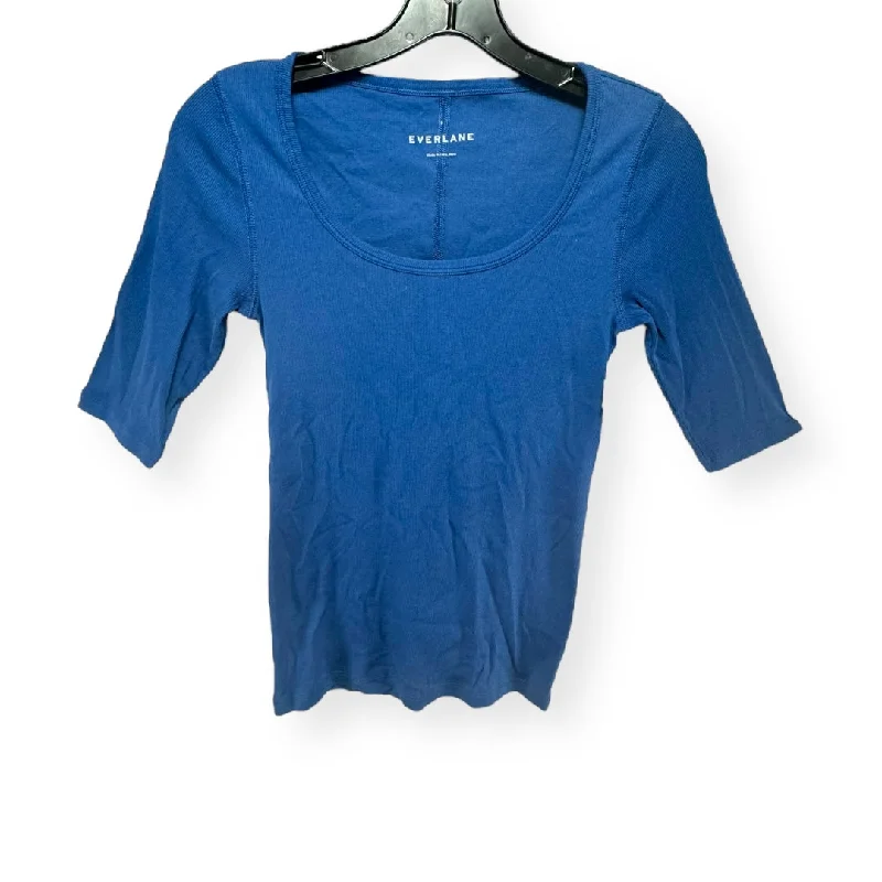 Blue Top 3/4 Sleeve Basic Everlane, Size S