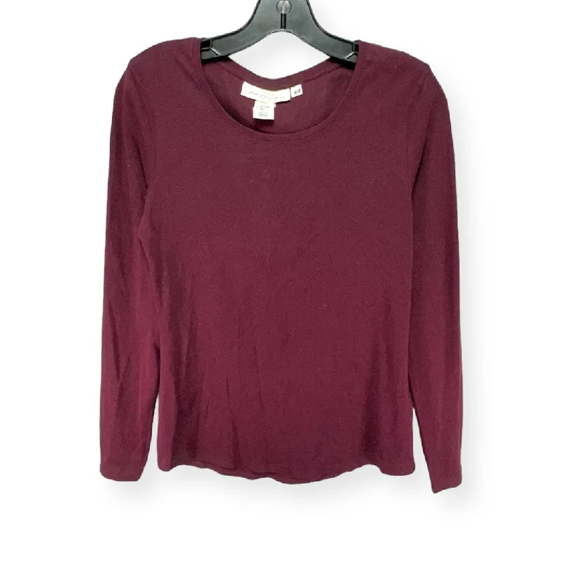 Purple Top Long Sleeve Basic H&m, Size L