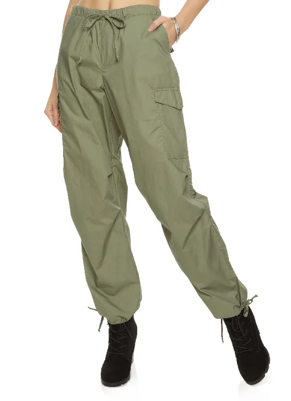 Nylon Drawstring Cargo Pants