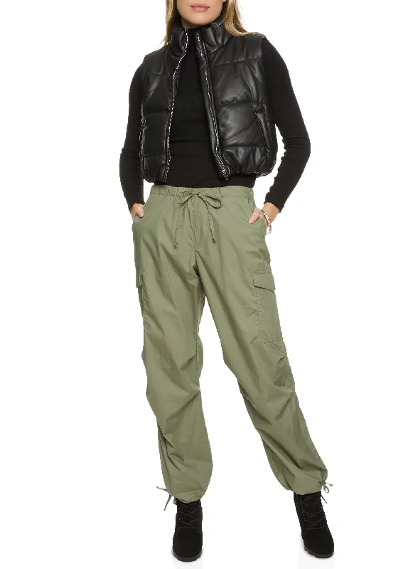 Nylon Drawstring Cargo Pants