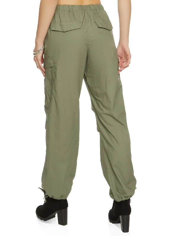 Nylon Drawstring Cargo Pants