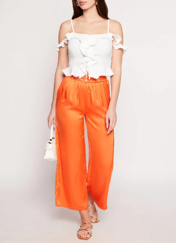 Satin High Waist Palazzo Pants