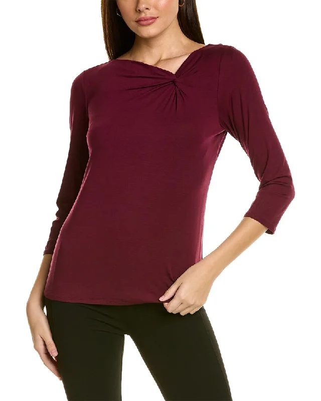 Anne Klein Asymmetric Twist Neck Sweater