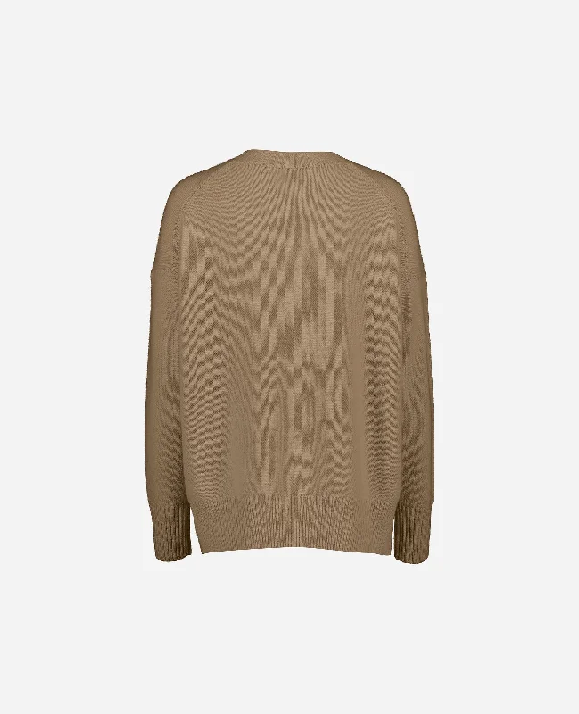 Rundhals Pullover aus Cashmere in Beige