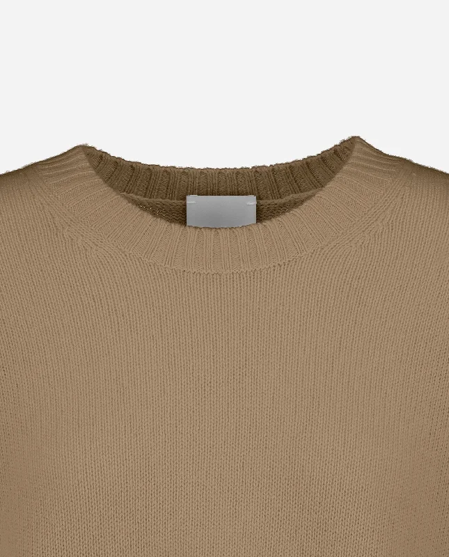 Rundhals Pullover aus Cashmere in Beige