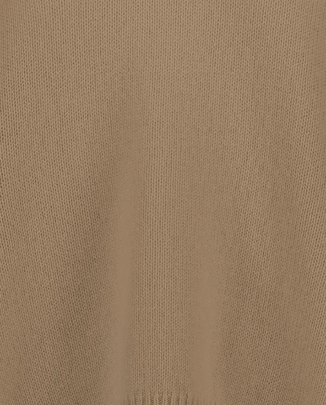 Rundhals Pullover aus Cashmere in Beige