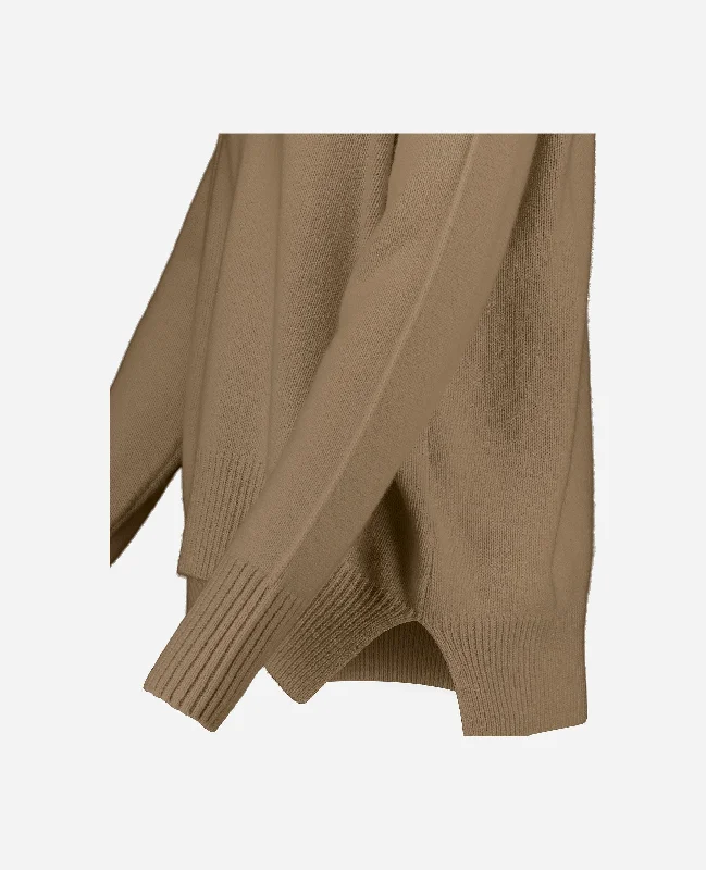 Rundhals Pullover aus Cashmere in Beige