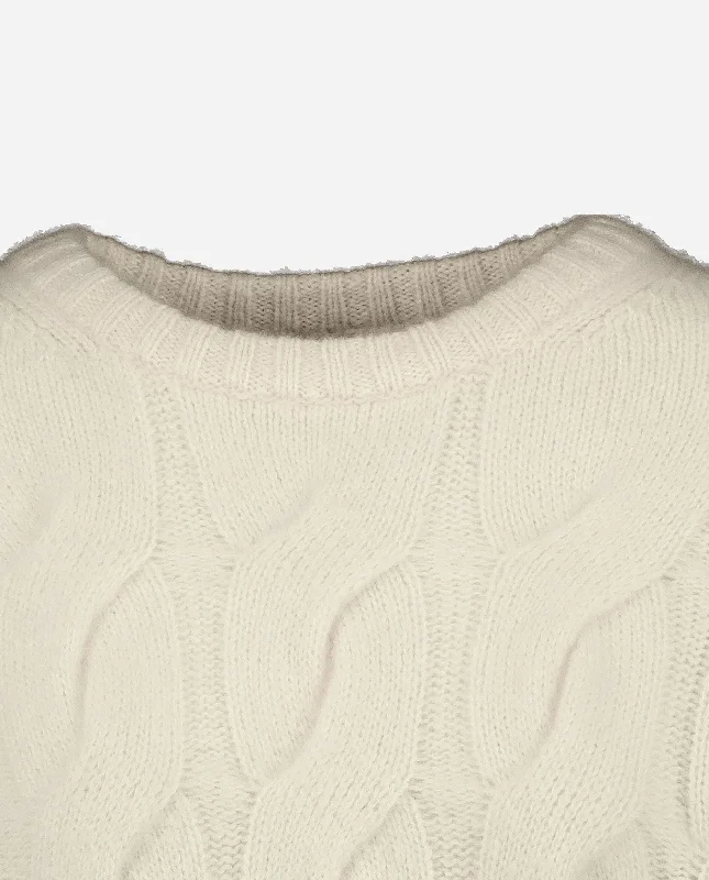 Rundhalsausschnitt Pullover aus Cashmere in Weiß