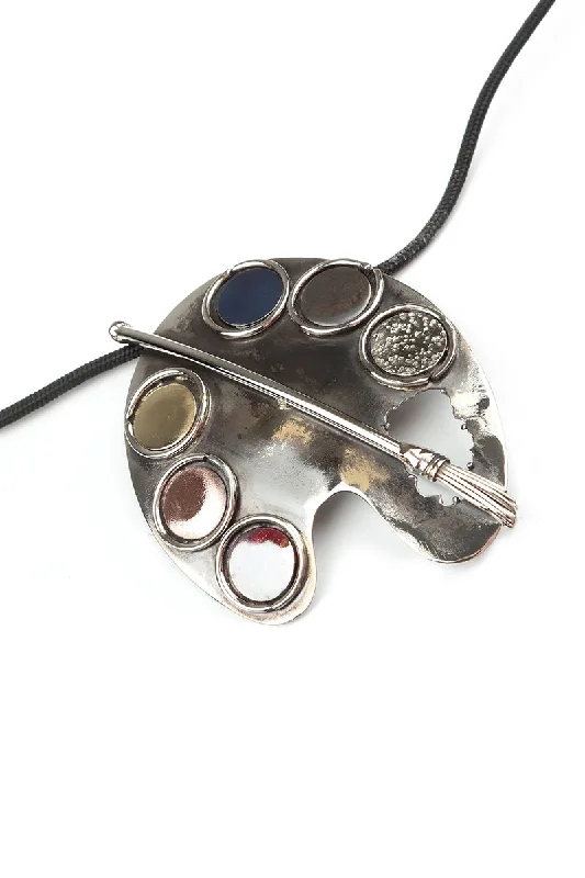 Artist Metal Pendant Brooch Necklace