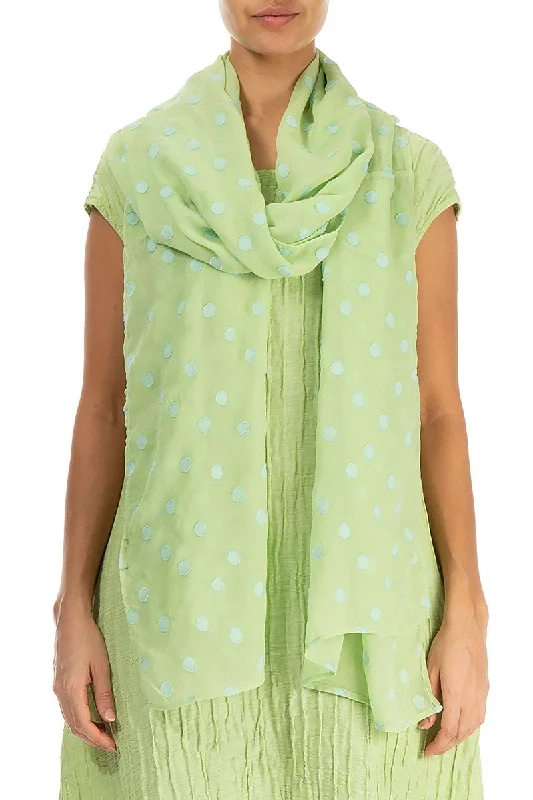 Dotty Green Sorbet Silk Scarf