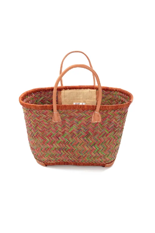 Natural Mini Burnt Orange French Market Basket