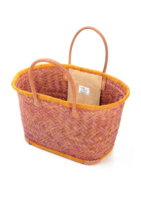 Natural Mini Peach French Market Basket