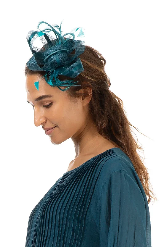 Teal Ribbon Fascinator