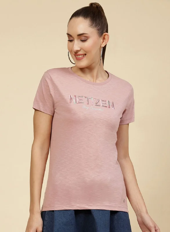 Women Pink Embroidered Top