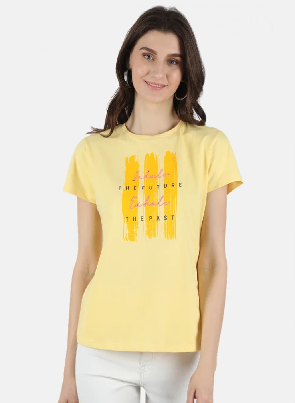 Women Yellow Printed Top