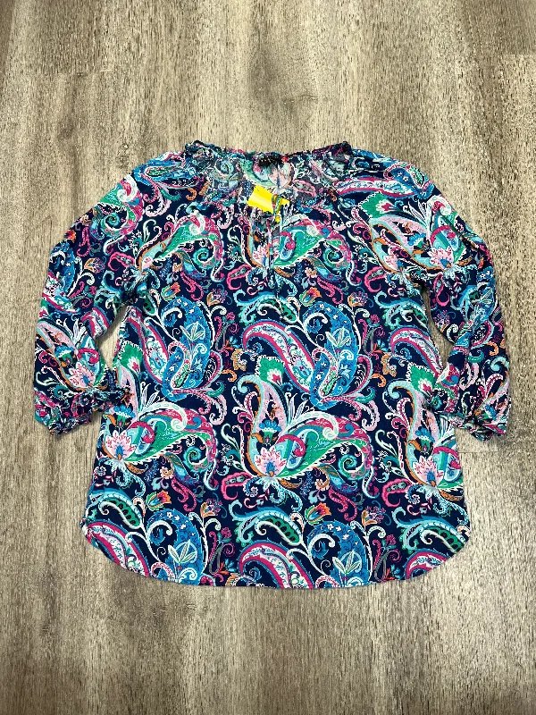 Blouse 3/4 Sleeve By Talbots In Paisley Print, Size: Sp