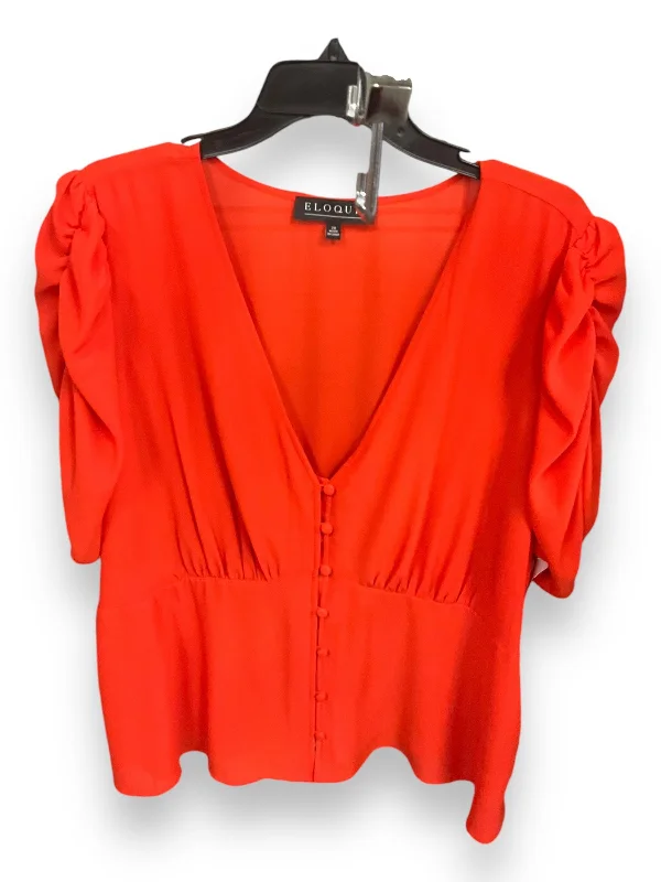 Blouse Short Sleeve By Eloquii In Orange, Size: 1x