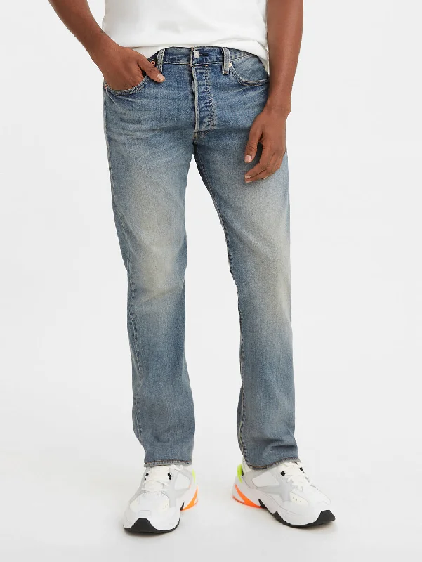 Men's 501 Blue Regular Fit Button Fly Jeans