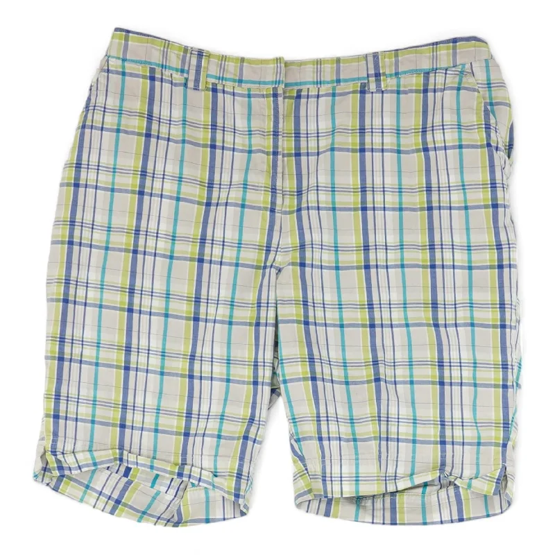 Beige Plaid Shorts