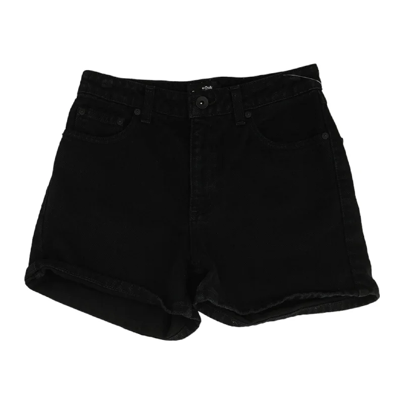 Black Solid Shorts