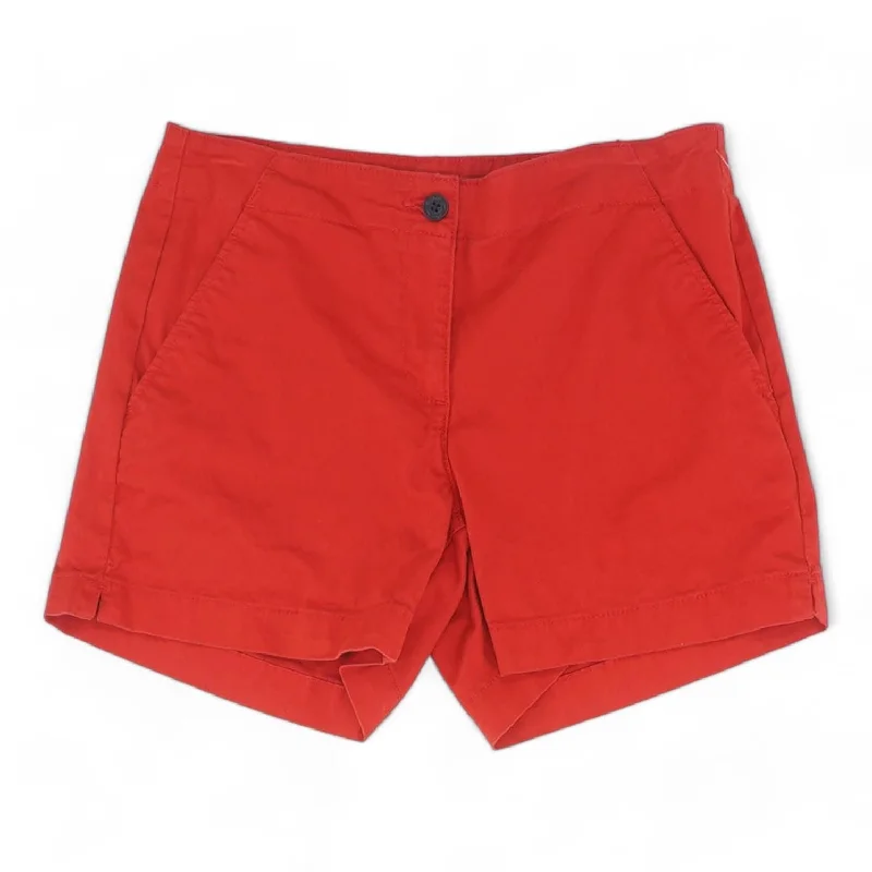 Red Solid Chino Shorts