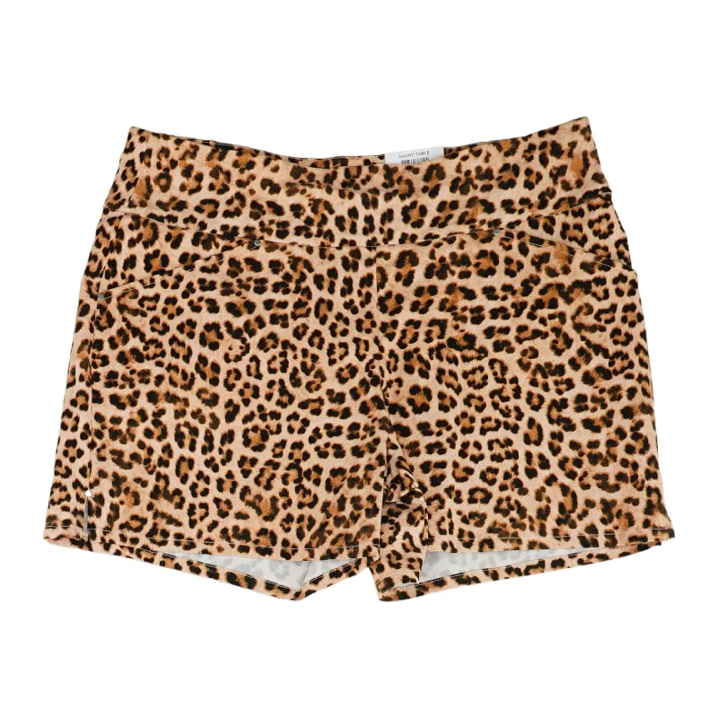 Tan Animal Print Chino Shorts