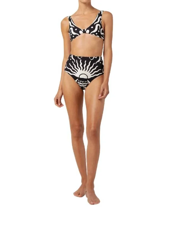 Elisa Bikini Bottom In Paradiso Black/white