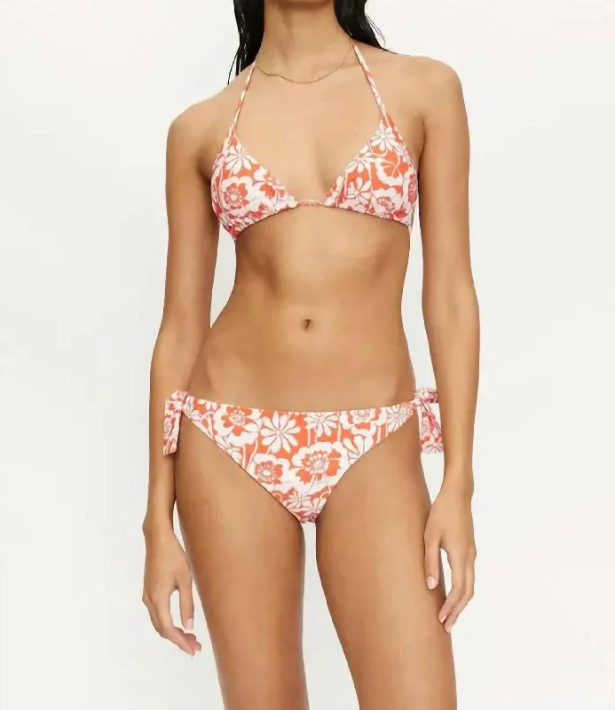 Floral Triangle Bikini Top In Beach Flower