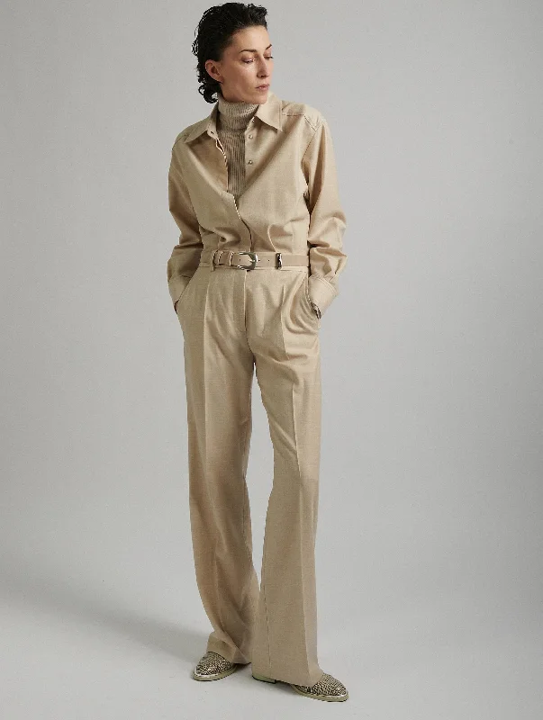 Jumpsuit in sand flannel