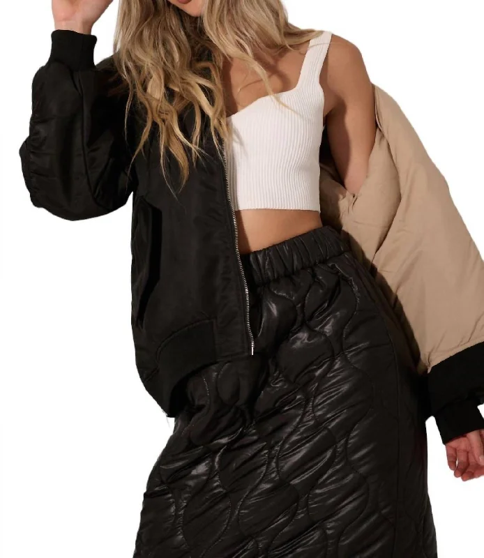 Straight Up Bomber Jacket In Black