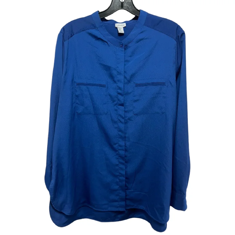 Top Long Sleeve By Paraphrase In Blue, Size: Xl