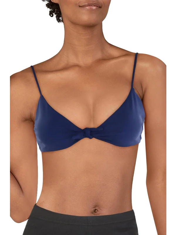 Womens Knot-Front Beachwear Bikini Swim top