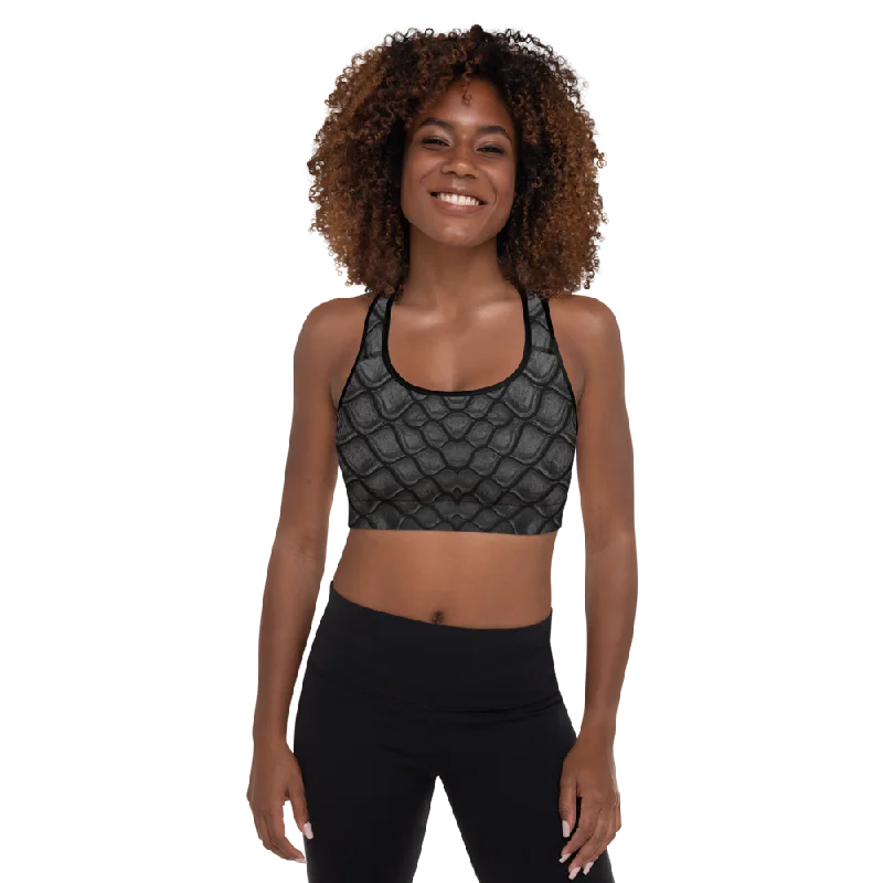 Crocodile Padded Sports Bra