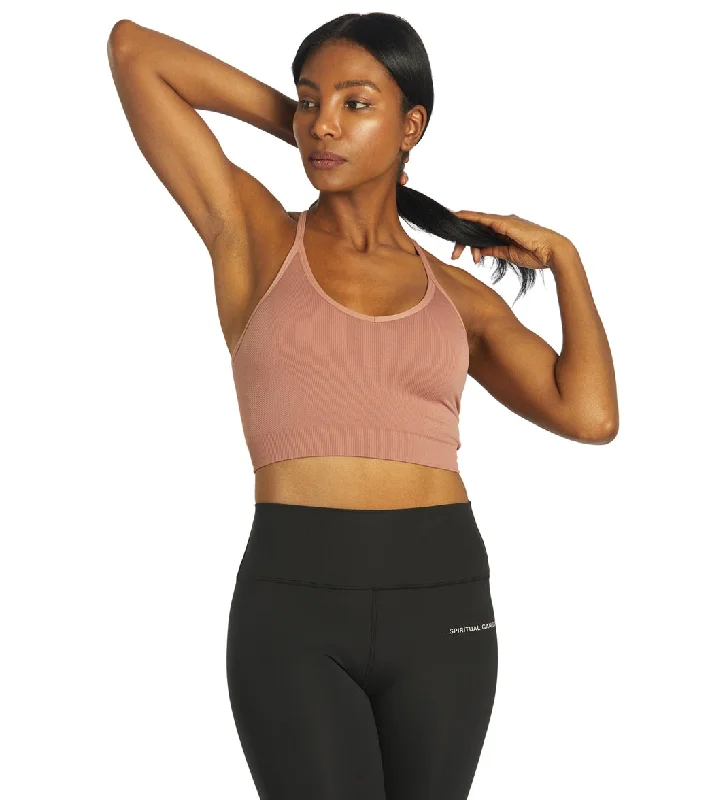 Spiritual Gangster Icon T-Back Sports Bra Cappucino