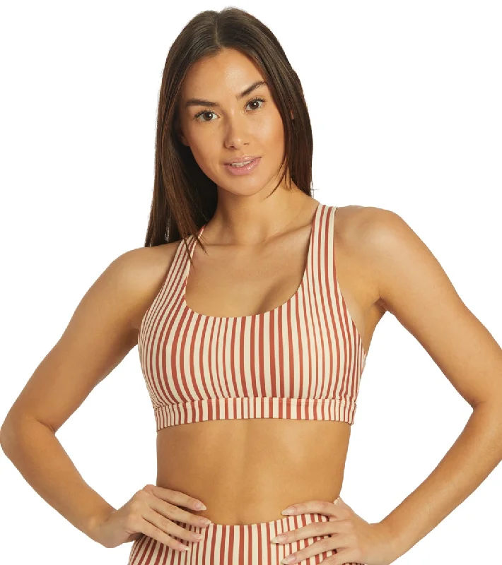 Spiritual Gangster Studio Sports Bra Amore Stripe Print