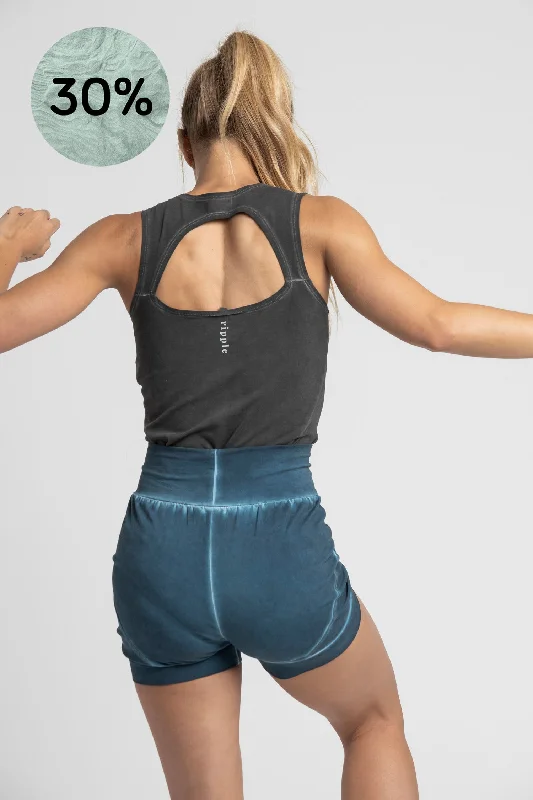 Stonewash Half Moon Open Back Tank Top