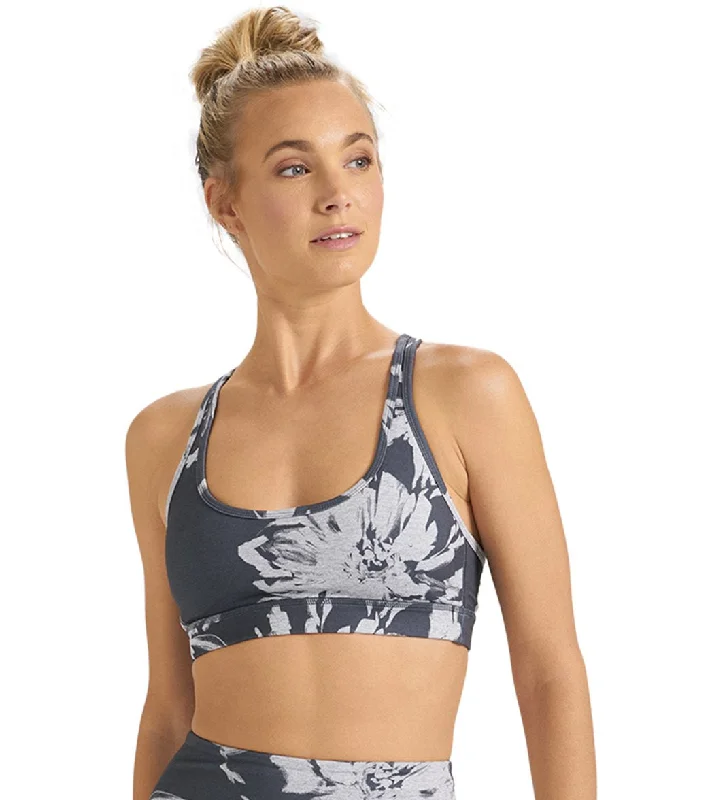 Vuori Bella Yoga Sports Bra Charcoal Big Flower