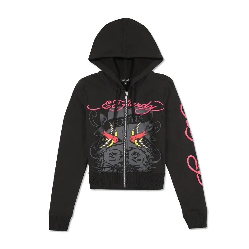 Tiger Swallow Cropped Zip Fleece Hoodie