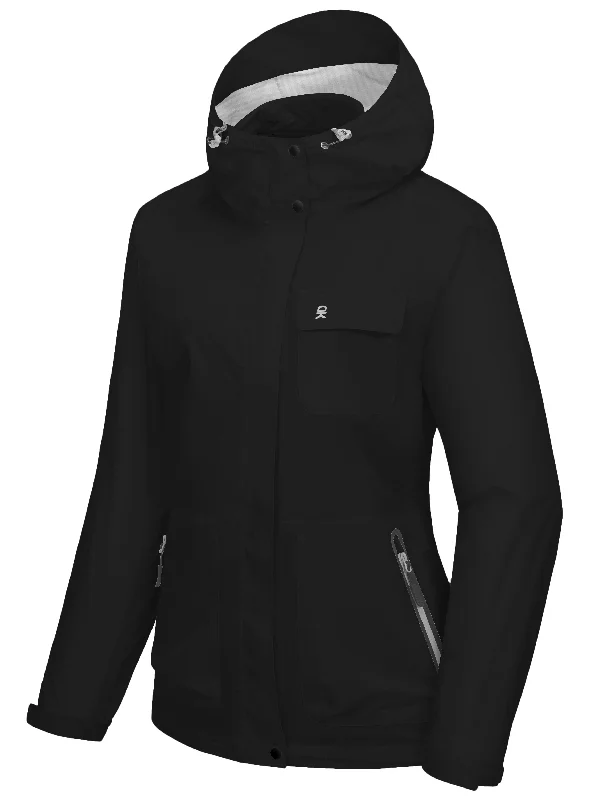 Women's Waterproof Rain Jacket Hooded Lightweight Raincoat