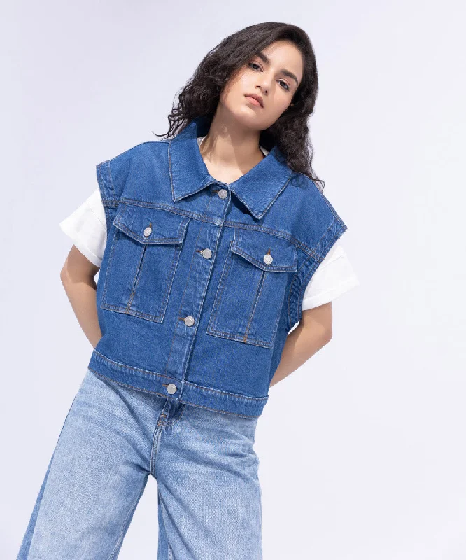 Sleeveless Denim Jacket