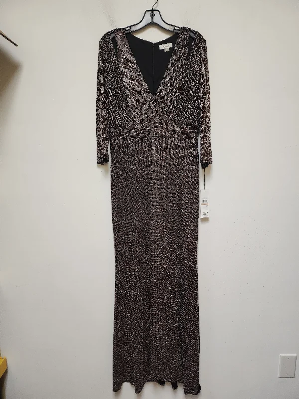 Dress Party Long By Calvin Klein In Gold & Silver, Size: L