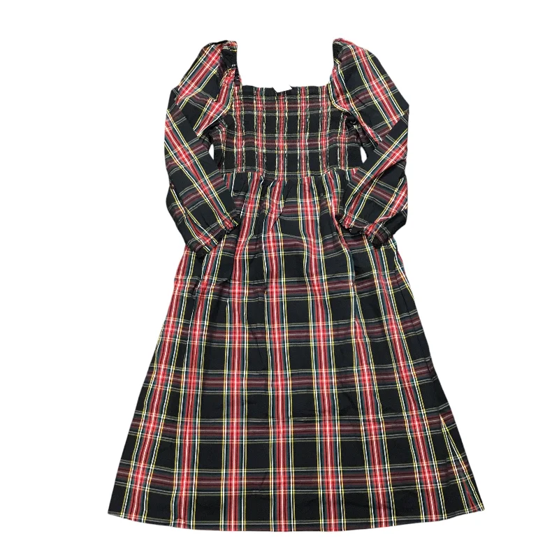 Dress Party Long By J. Crew In Plaid Pattern, Size: L