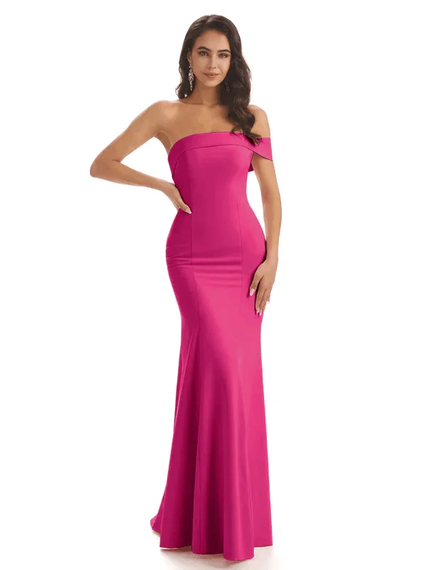 Modern Soft Satin One Shoulder Floor-Length Sexy Mermaid Bridesmaid Dresses In Stock